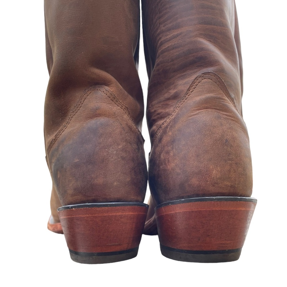 Nocona College Boots KU Jayhawk Leather Tan Western Cowgirl Boots Size 7 - Picture 9 of 11